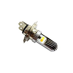 FOCO LED MOTO H4 CASCARA PLATA LUZ BICOLOR