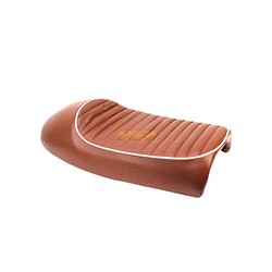 ASIENTO MOTO COMPLETO CAFE LIGERO BORDE BCO FT125
