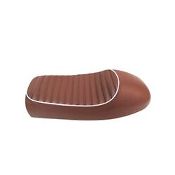 ASIENTO MOTO COMPLETO CAFE OSCURO BORDE BCO FT125
