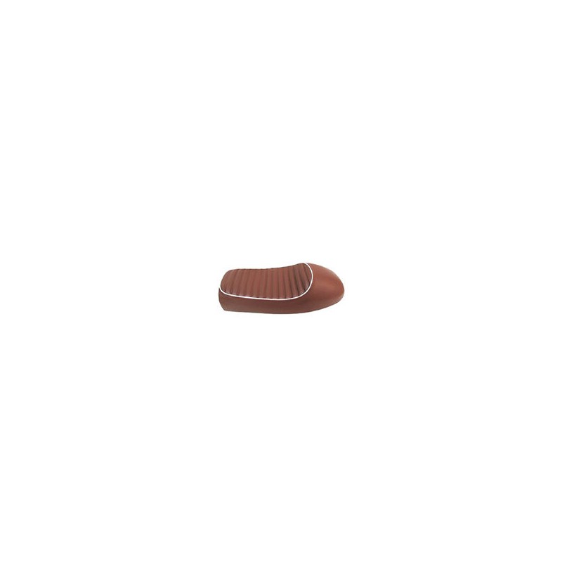 ASIENTO MOTO COMPLETO CAFE OSCURO BORDE BCO FT125