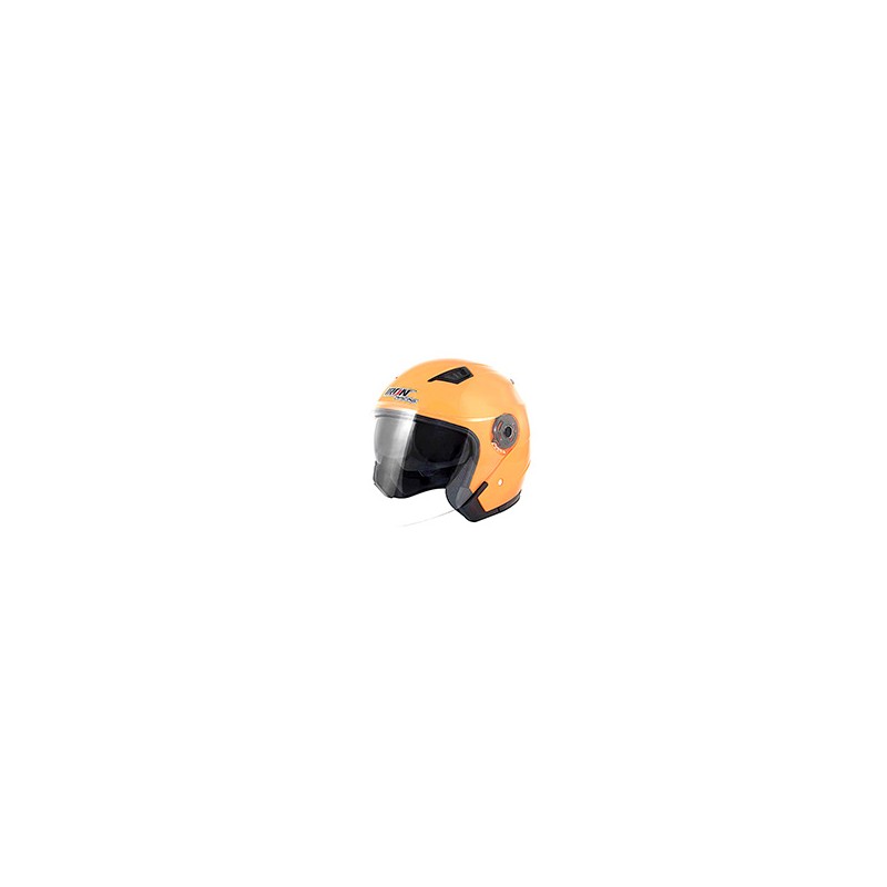 CASCO 3/4 DOBLE MICA MOD. EUROPEO NEON NARANJA M