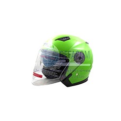 CASCO 3/4 DOBLE MICA MOD. EUROPEO NEON VERDE L