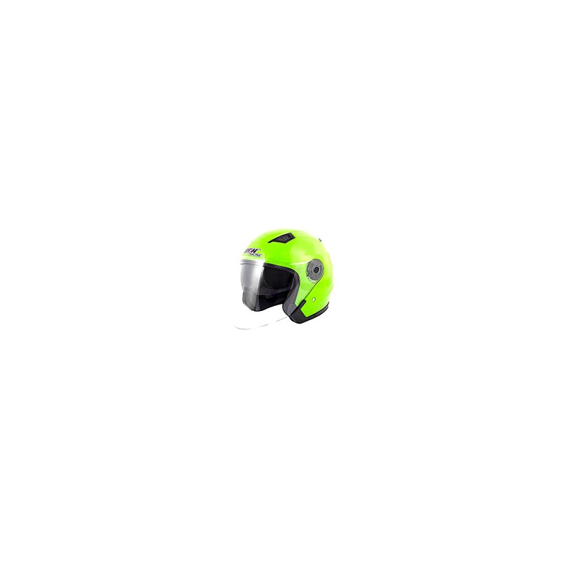 CASCO 3/4 DOBLE MICA MOD. EUROPEO NEON VERDE M
