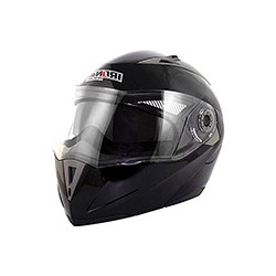CASCO ABATIBLE DOBLE MICA NEGRO BRILLO (M)