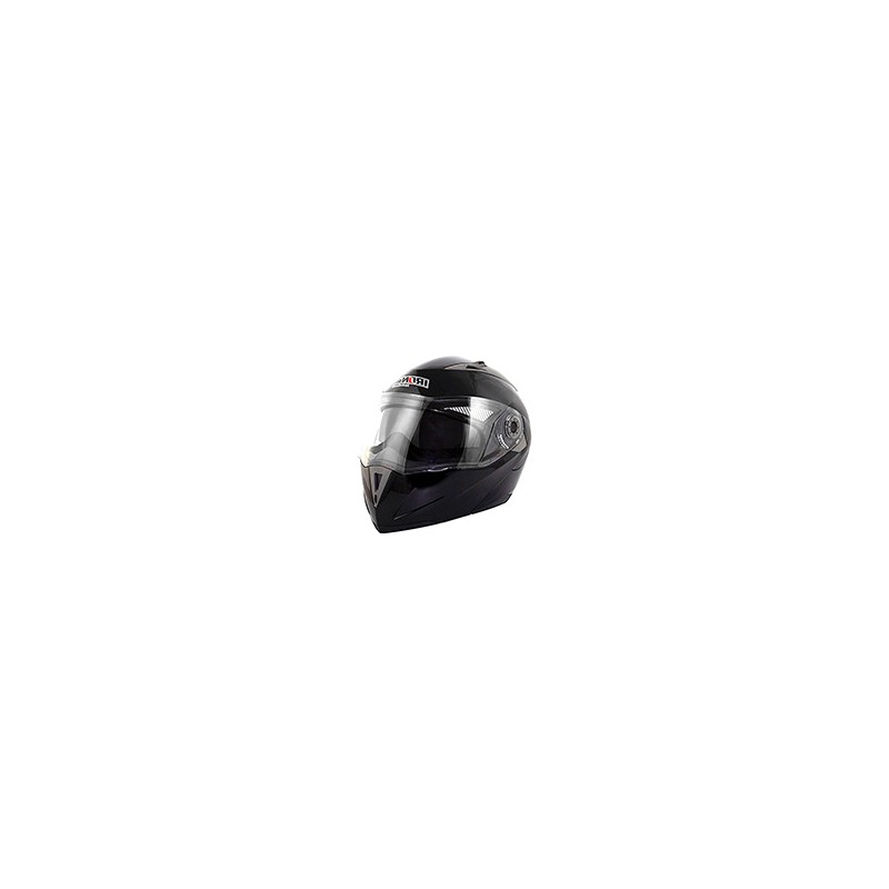 CASCO ABATIBLE DOBLE MICA NEGRO BRILLO (M)