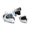 CASCO ABATIBLE RACING DOBLE MICA BLANCO PERLA (XL)