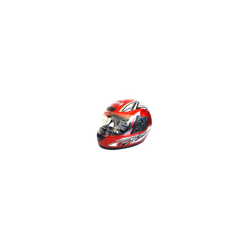 CASCO CERRADO GRAFICO ROJO M-L
