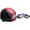 CASCO CHOPPER ROJO C/GOOGLES M-L