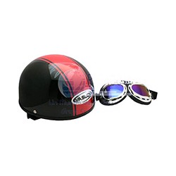 CASCO CHOPPER ROJO C/GOOGLES M-L BLD-150-2