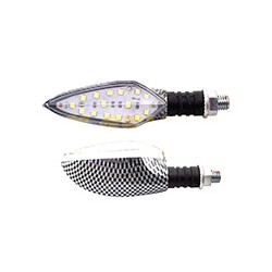 DIRECCIONAL 12V LED FIBRA CARBON LUZ ROJA JGO