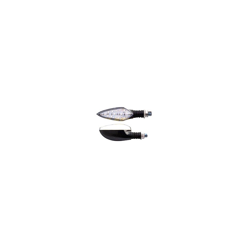 DIRECCIONAL 12V LED’S NEGRO MATE LUZ ROJA JGO
