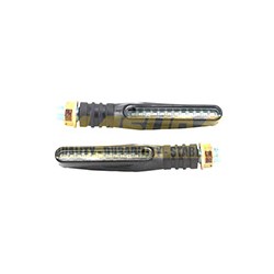 DIRECCIONAL NEGRO MATE 12V 12LED RUNNING BLANCA