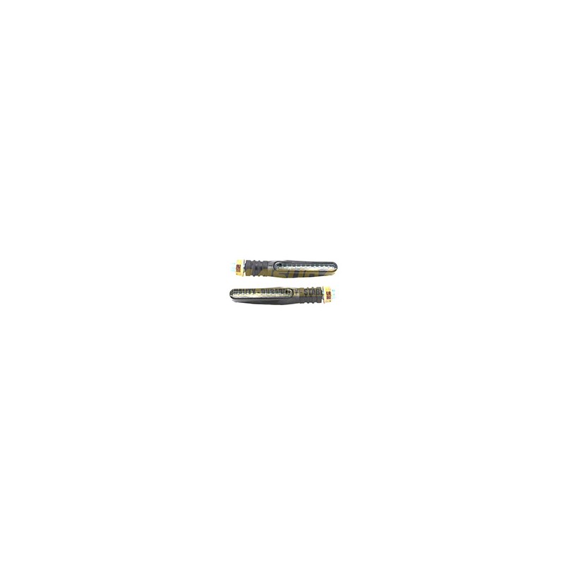 DIRECCIONAL NEGRO MATE 12V 12LED RUNNING BLANCA