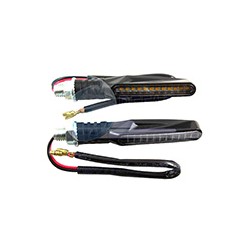 DIRECCIONAL NEGRO MATE 12V 12LED RUNNING ROJA