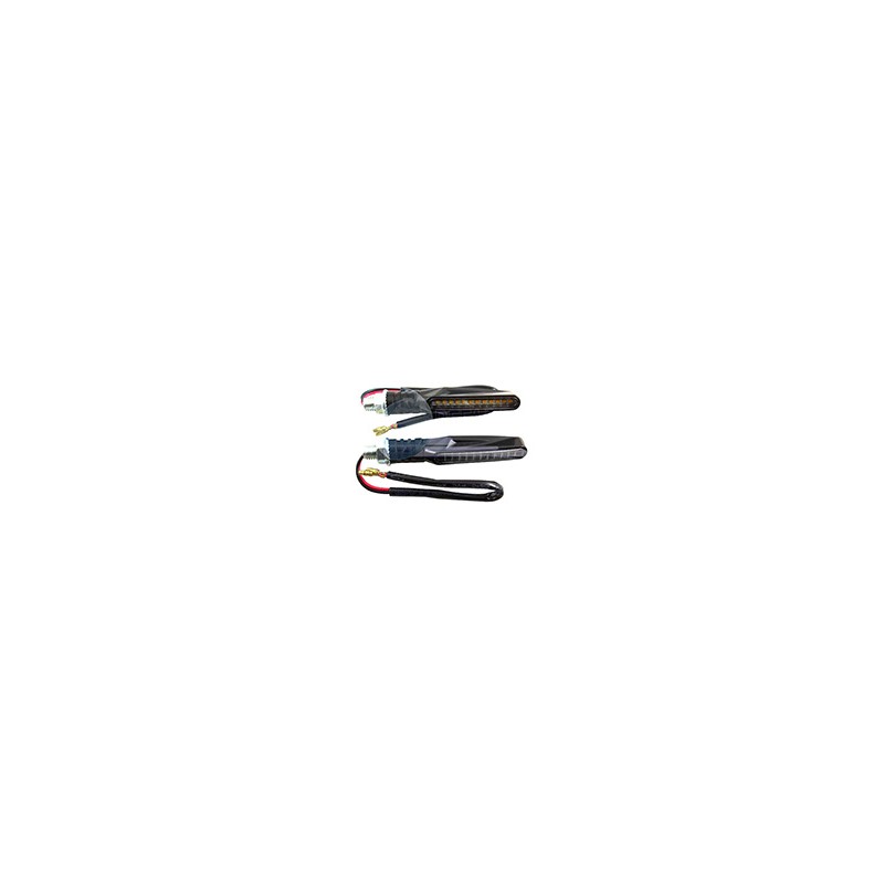 DIRECCIONAL NEGRO MATE 12V 12LED RUNNING ROJA