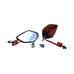 ESPEJO IRON RACING FUEGO FURIA NEGRO/NARANJA