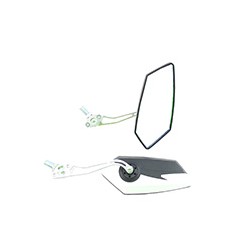 ESPEJO IRON RACING MODERNO NEGRO/BLANCO