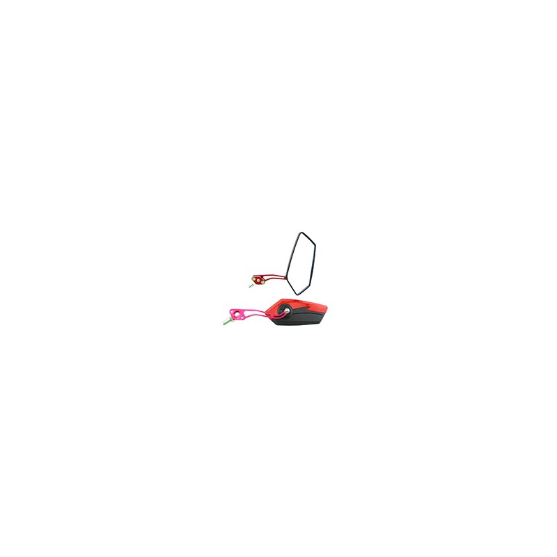 ESPEJO IRON RACING MODERNO NEGRO/ROJO