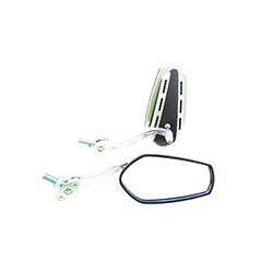 ESPEJO IRON RACING RIEL NEGRO/PLATA