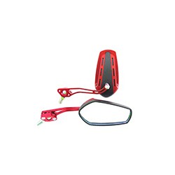 ESPEJO IRON RACING RIEL NEGRO/ROJO