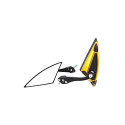 ESPEJO IRON RACING TRIANGULO NEGRO/DORADO