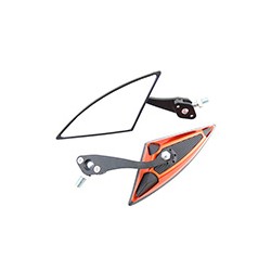 ESPEJO IRON RACING TRIANGULO NEGRO/NARANJA
