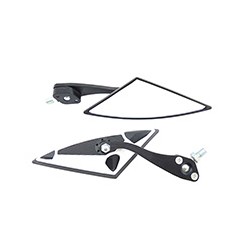 ESPEJO IRON RACING TRIANGULO NEGRO/PLATA