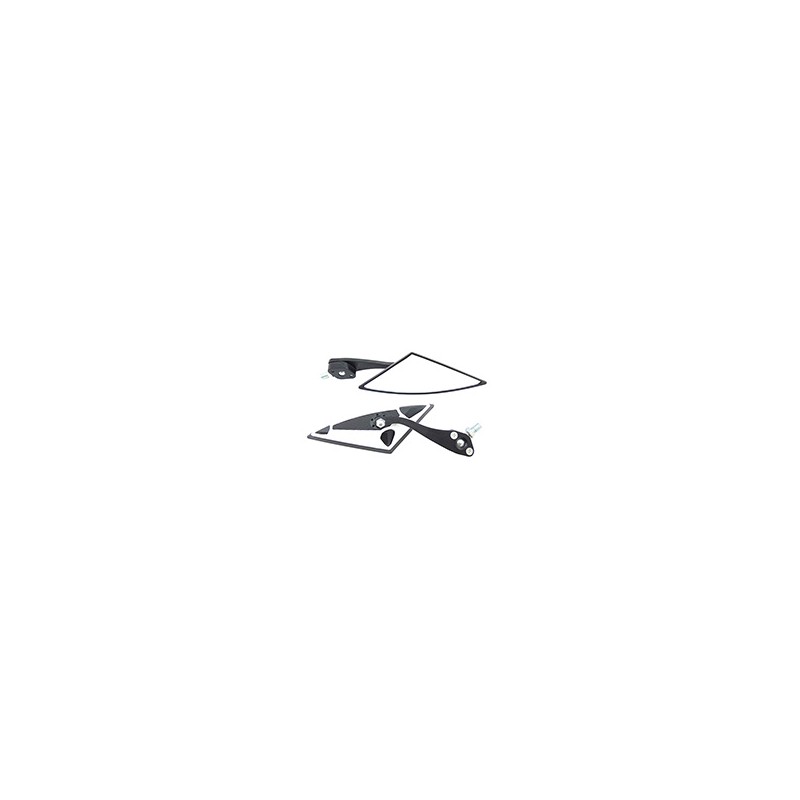 ESPEJO IRON RACING TRIANGULO NEGRO/PLATA