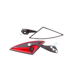 ESPEJO IRON RACING TRIANGULO NEGRO/ROJO