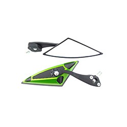 ESPEJO IRON RACING TRIANGULO NEGRO/VERDE