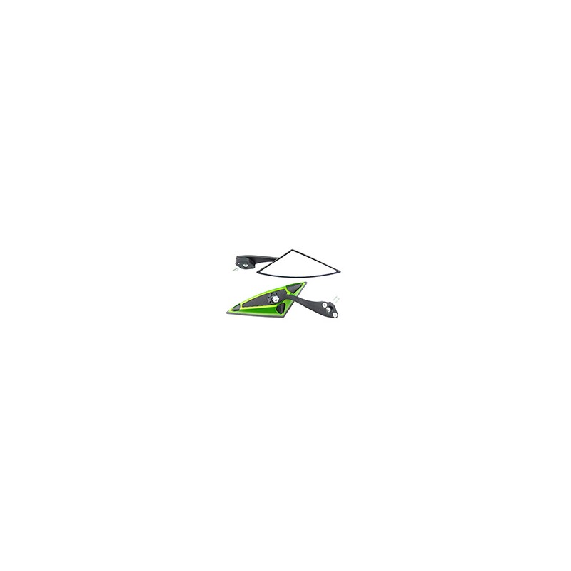 ESPEJO IRON RACING TRIANGULO NEGRO/VERDE