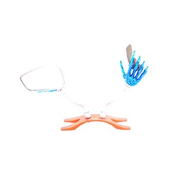 ESPEJO JGO DECORATIVO CROMADO MANO AZUL