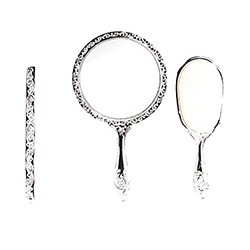 ESPEJO JGO DECORATIVO CROMADO MANO PLATA (NEGRO)