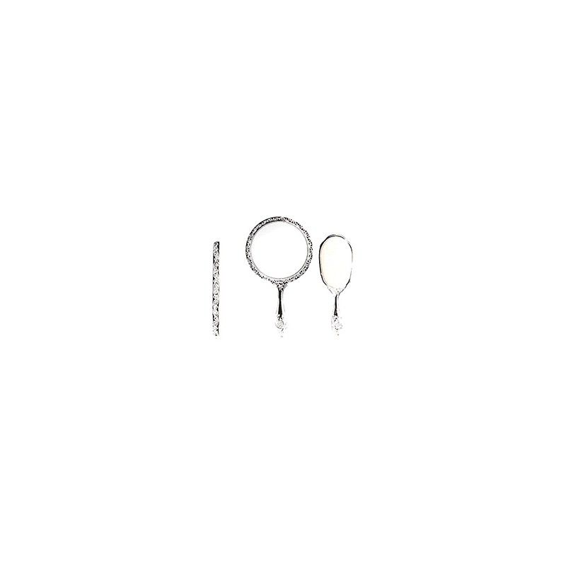 ESPEJO JGO DECORATIVO CROMADO MANO PLATA (NEGRO)