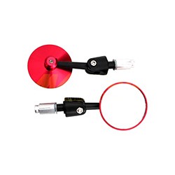 ESPEJO JGO P/MOTO IRON RACING ESCUDO ROJO
